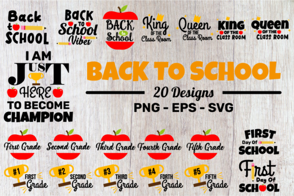 Back to School Bundle SVG - 20 Designs