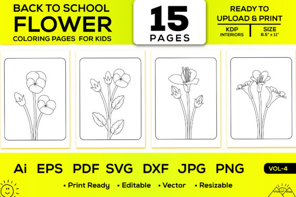 Back to School Flower Coloring Pages Kid