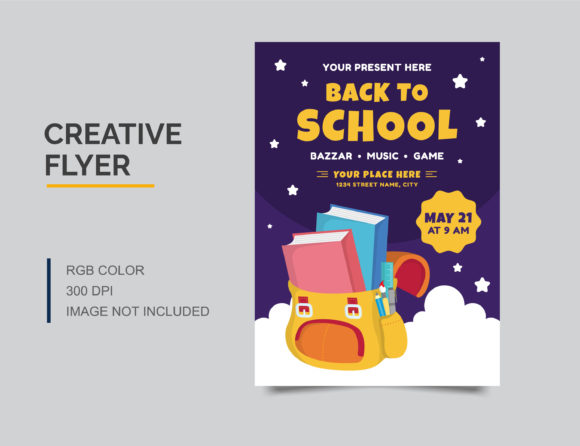 Back to School Flyer Design Template – Graphics & Print Templates