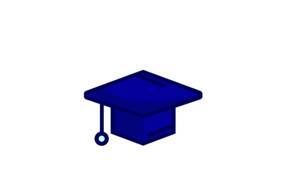 Back to School Graduation Hat Design Art: Graphics & Icons for Local Branding