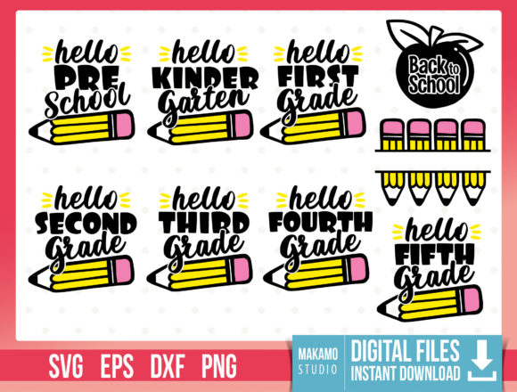 Back to School, Hello School Svg Bundle