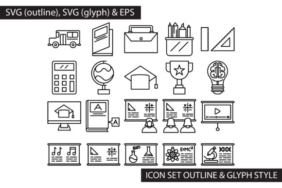 Back to School Icons Set: Graphics and Icons for Digital Sellers