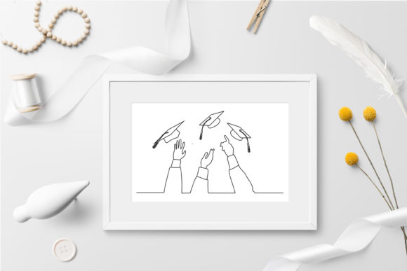 Continuous One Line Drawing Graduate Graphics & Illustrations