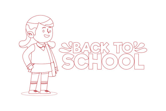 Kids Back to School Coloring Page
