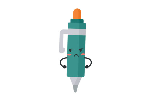 Pen Back to School Kawaii Vector Graphics