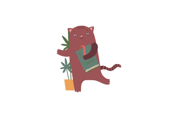 School Cat and Book Svg: Graphics and Illustrations for Brands