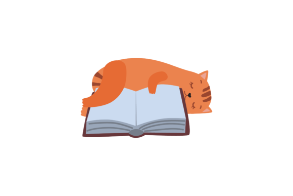 School Cat and Sleep Book Svg: Illustrations for Brand Storytelling