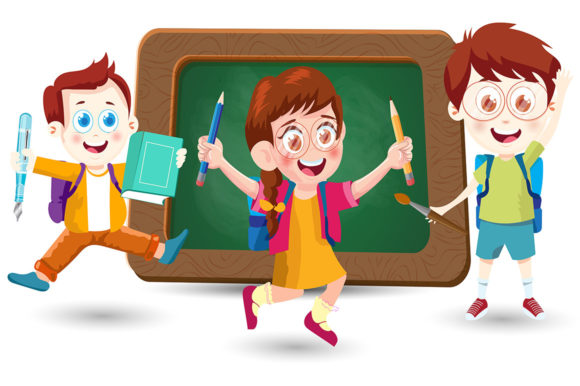 School Students Boys and Girls Vector: Graphics & Illustrations Review